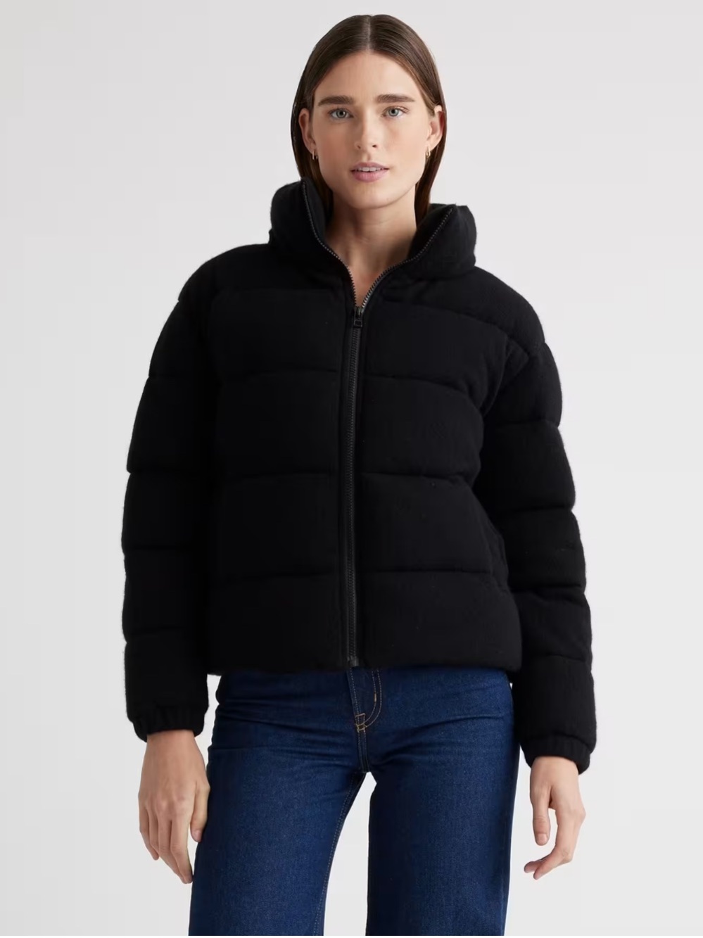 Quince Cashmere Black Puffer jacket NEW SMALL